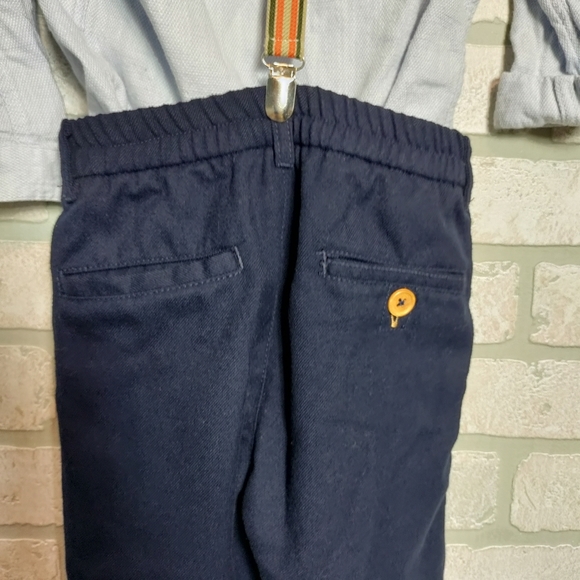 Zara Boys 3 Piece Suspender Set 2 Tone Blue Sz 3-5 Years - Picture 5 of 7